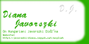 diana javorszki business card